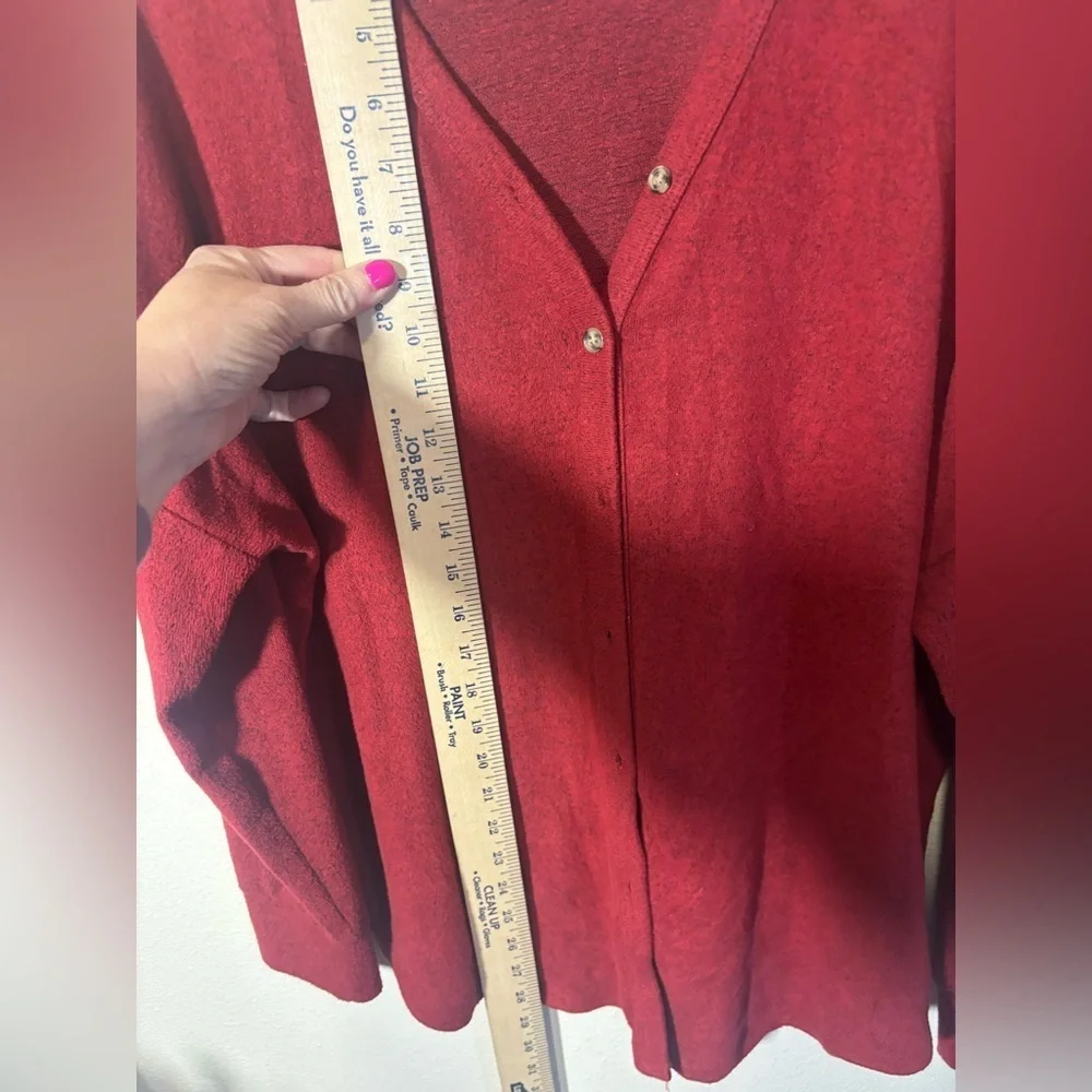Sheila Rose Deep Red Women's Cardigan Sweater‎ size 2XL Bitton down front